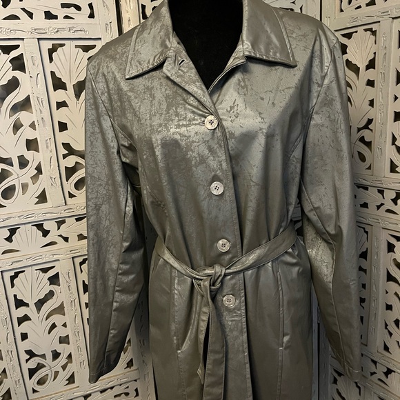 🥰HOST PICK🥰 VINTAGE LOUISE PARIS PERFECT SILVER GRAY WATER PROOF JACKET COAT - Picture 2 of 12